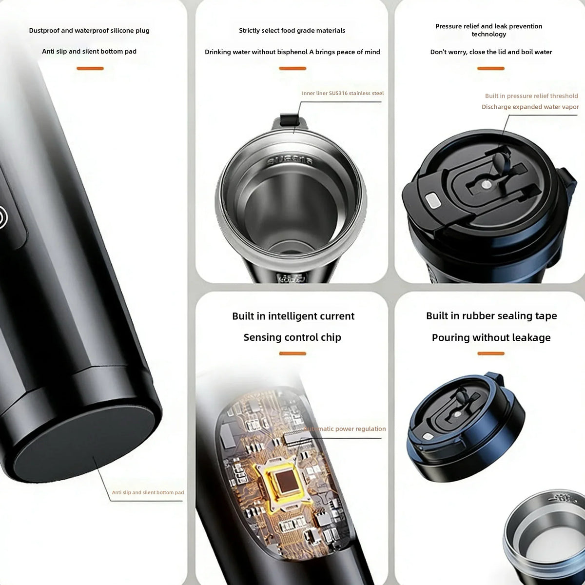 Car Electric Kettle 12V/24V | 500ml Travel Heating Mug