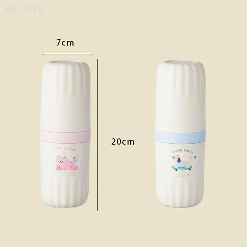 Portable Travel Toothbrush & Toothpaste Case with Rinse Cup