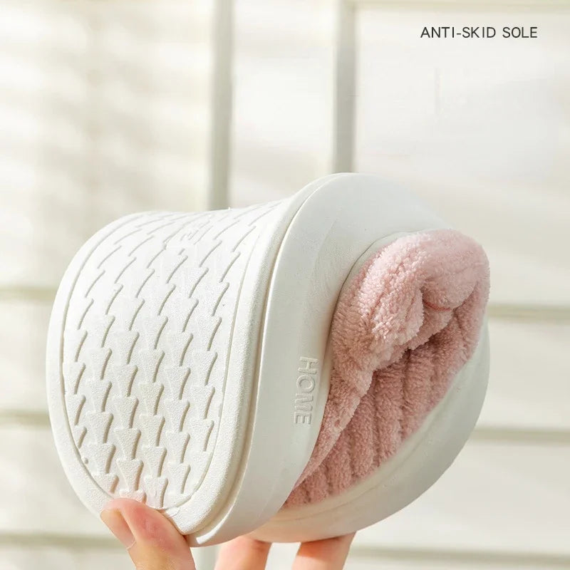 Men's Cotton Winter Slippers – Warm Anti-Slip Indoor Home Shoes