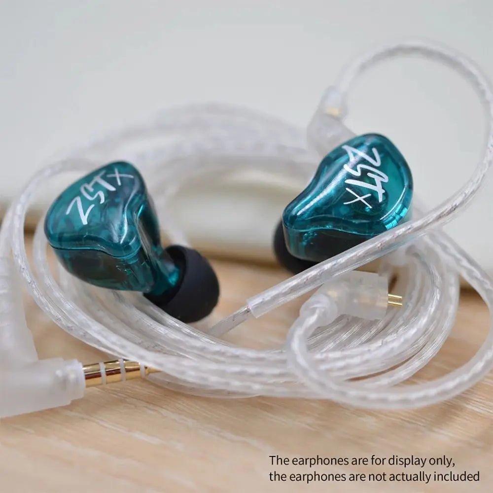 KZ Silver Plated Earphone Upgrade Cable 3.5mm 2-Pin with Mic