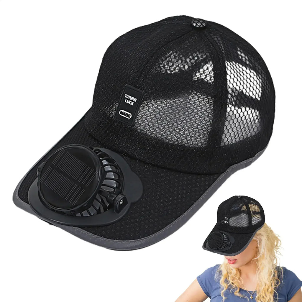 Solar Fan Cap USB Rechargeable Cooling Hat UPF50+ Sun Protection