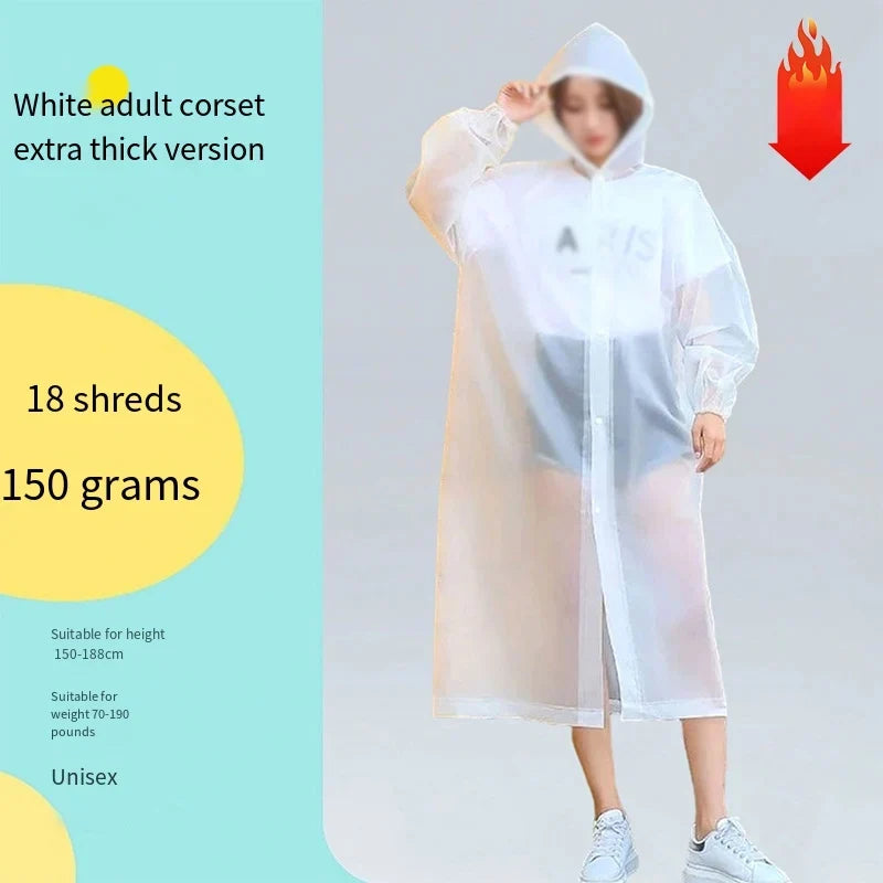 Reusable Waterproof Adult Raincoat – One-Piece EVA Poncho