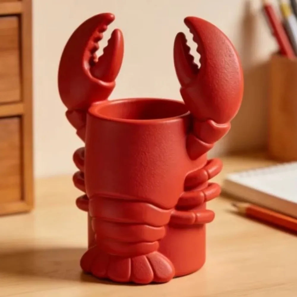 3D Lobster Pencil Holder – Desk Organizer & Makeup Brush Cup