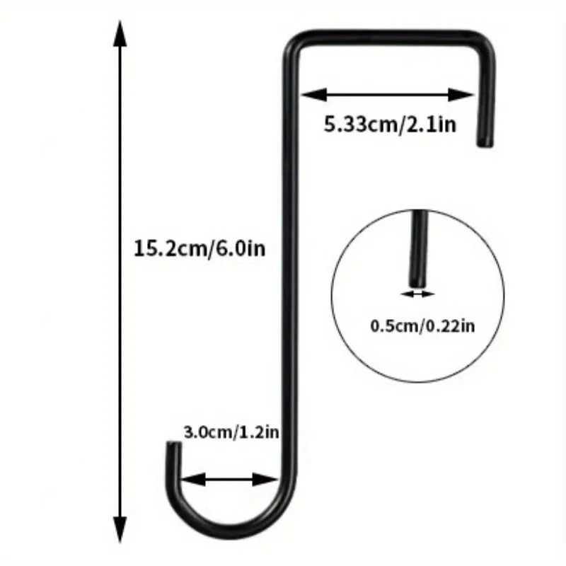 2-Pack Brown Steel Fence Hooks for Plants & Bird Feeders
