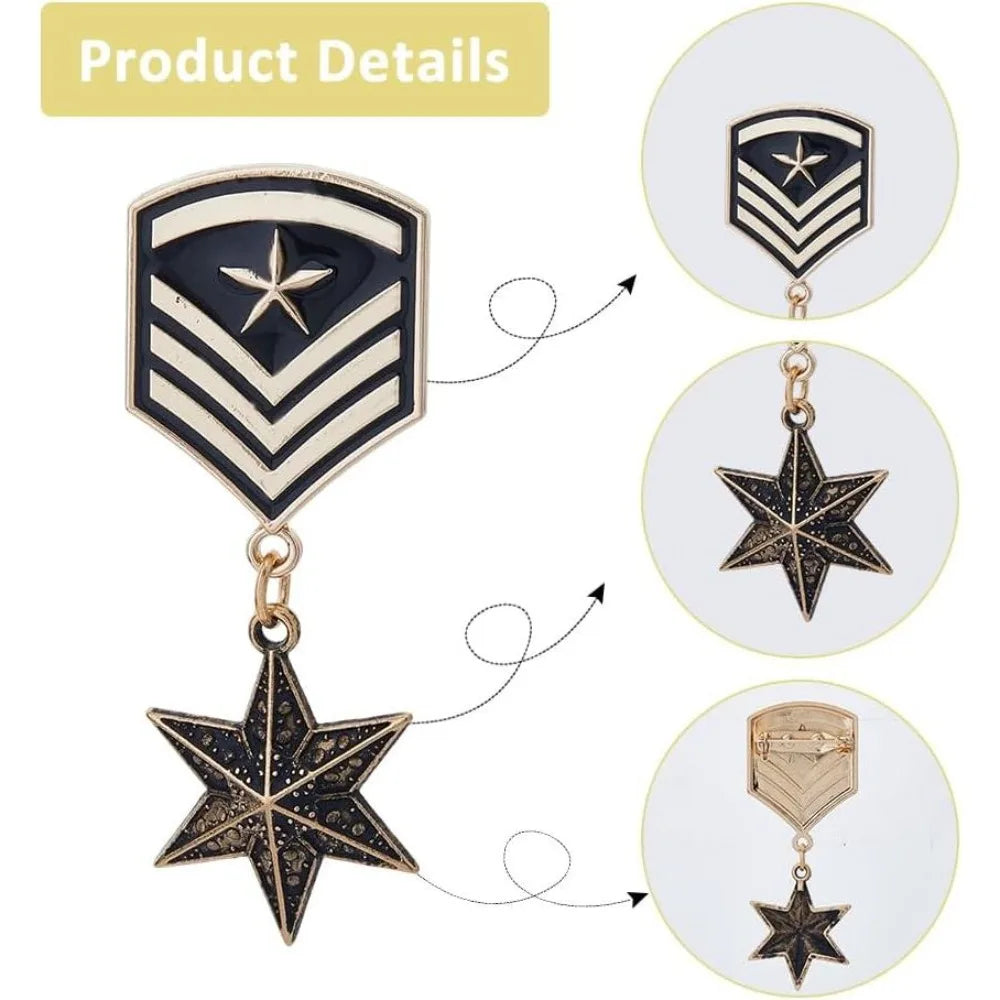4-Piece Vintage Metal Medal Badge Set – Costume & Cosplay
