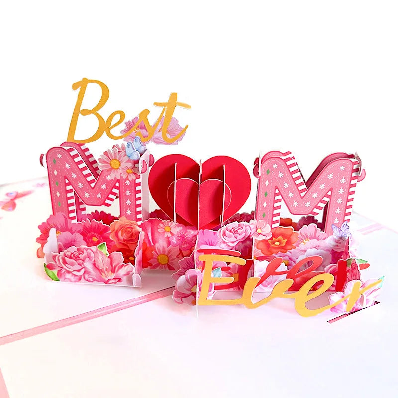 3D Pop-up Greeting Card Envelope Mothers Day Mom Thanksgiving Perfect