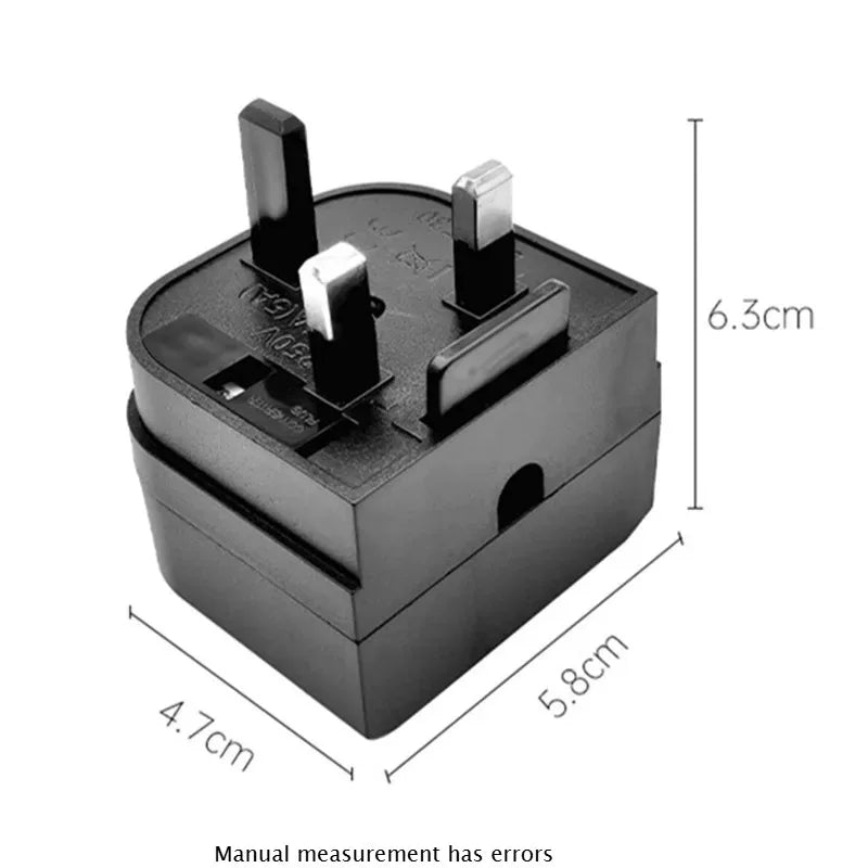 EU 2-Pin to UK/Singapore Type G Plug Adapter – 13A Fuse