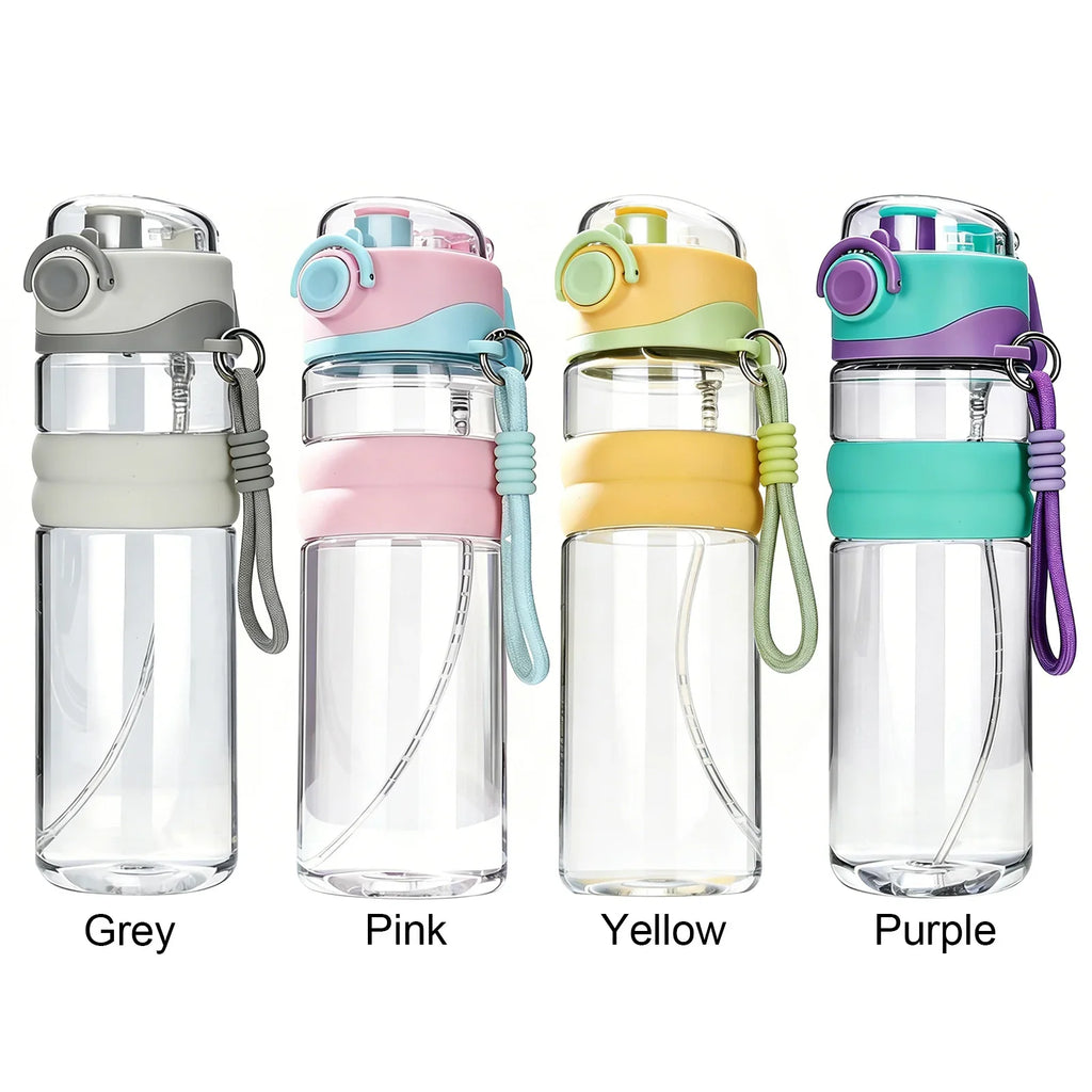 Kids Water Bottle Spray Sports Straw Portable Bottles Outdoor Travel