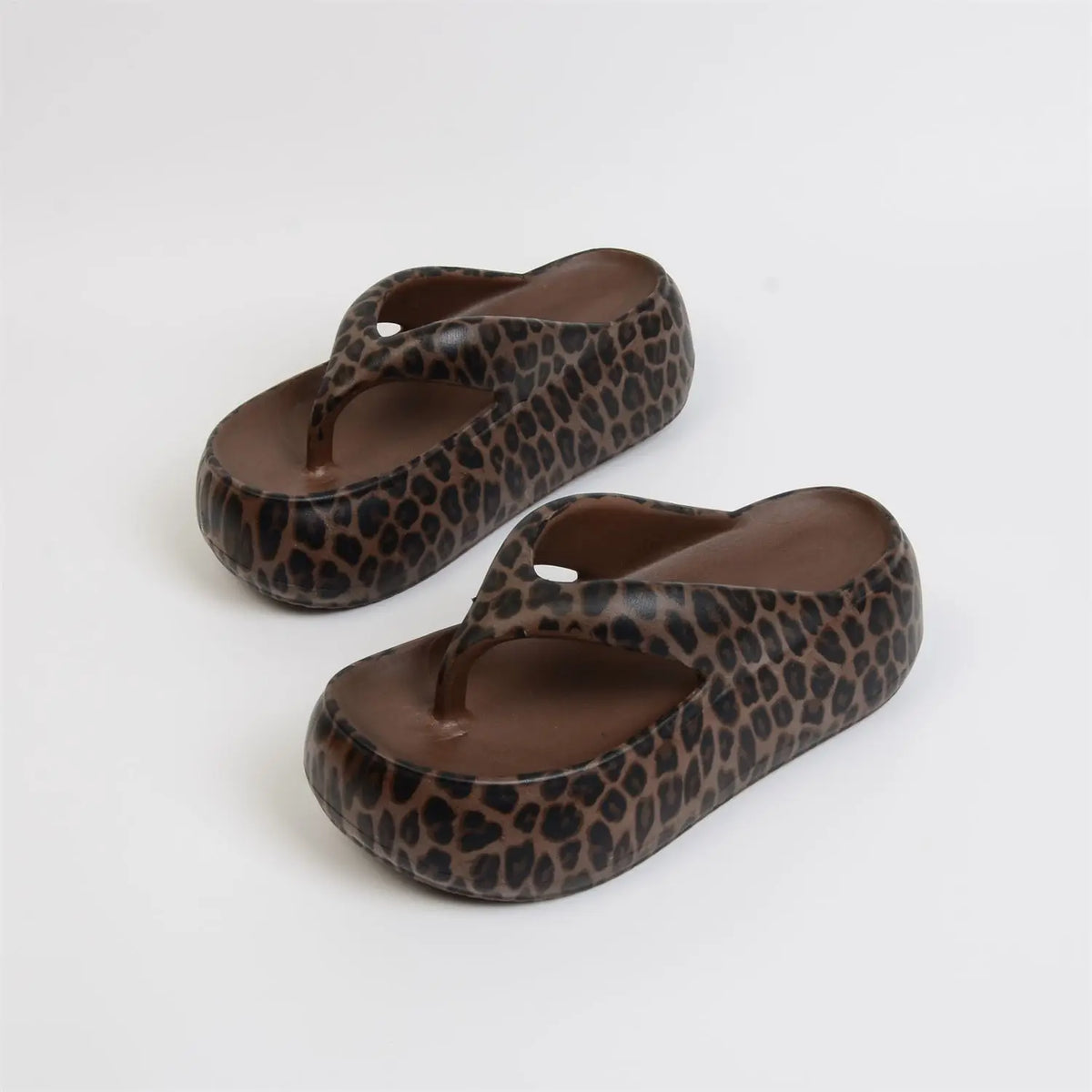 Women's Leopard Platform Slides – Chunky Sole Slippers | Lorilury