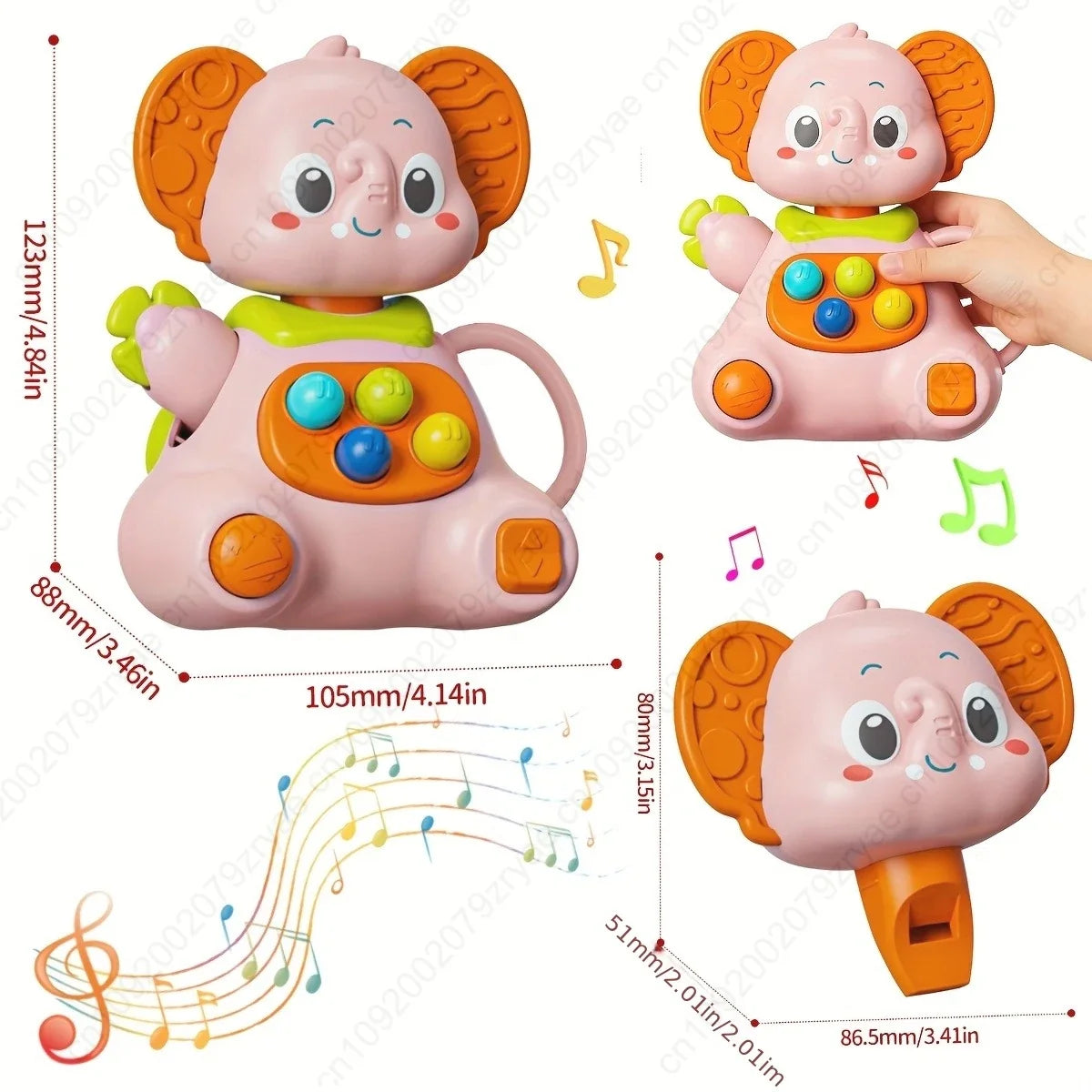 Baby Elephant Rattle Toy – Sensory Development for Infants