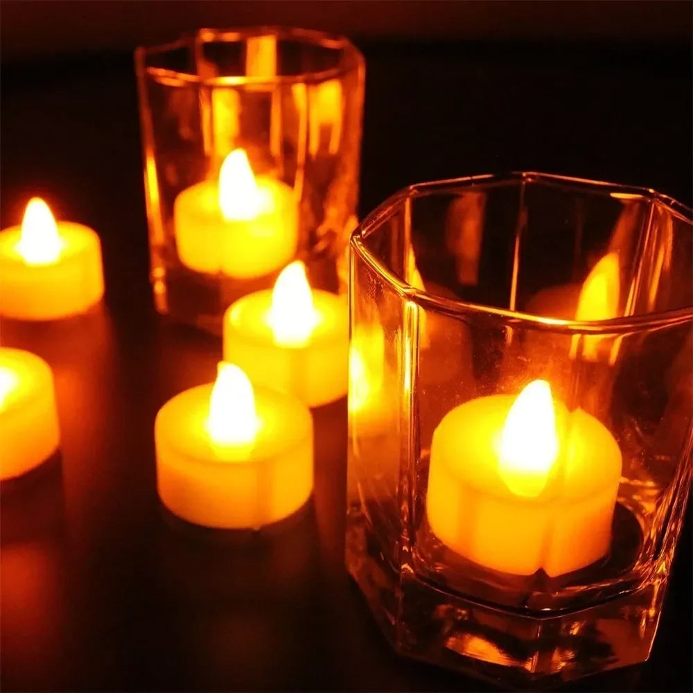 24 Flameless LED Tea Light Candles – 200+ Hrs, Batteries Included