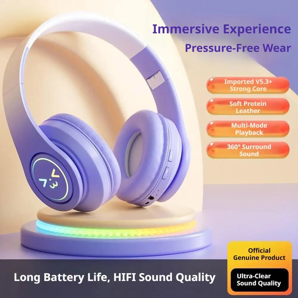 Kawaii Bluetooth 5.3 HiFi Wireless Gaming Headset with Mic