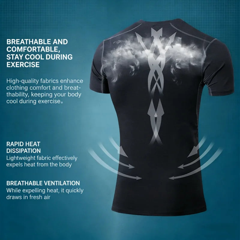 Men's Quick-Dry Stretch Running T-Shirt | Fitness Sports Top