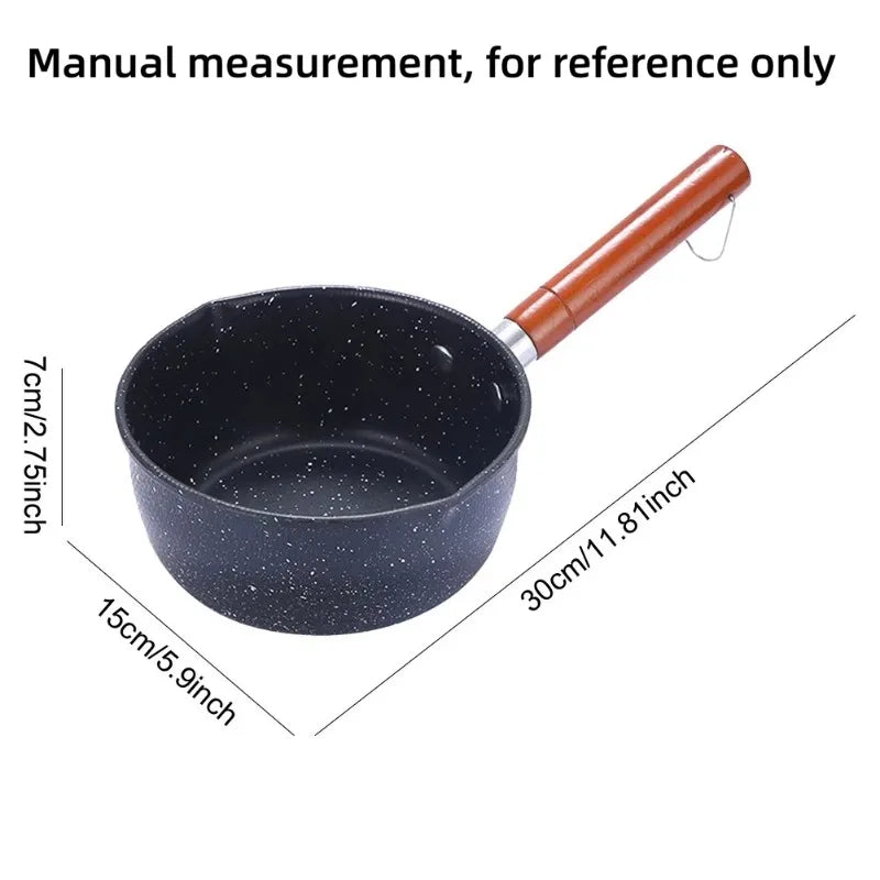 Non-Stick Saucepan with Pour Spout & Wooden Handle