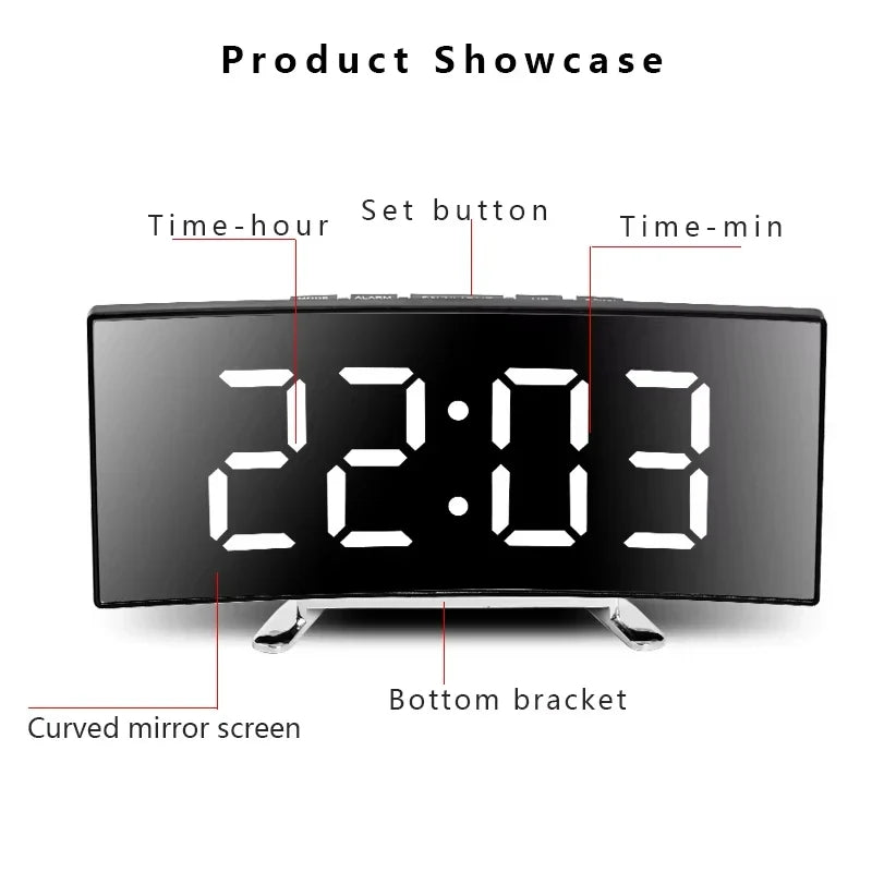 LED Digital Alarm Clock | Temperature Display, Adjustable Brightness