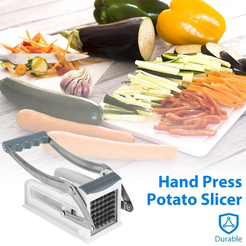 Stainless Steel Hand Press Potato Slicer & French Fry Cutter