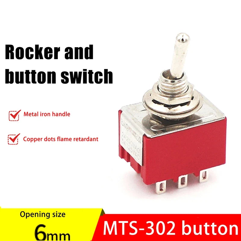 5A 125V-2A 250V AC MTS-402 Push Button Switch 9Pin Toggle Switches