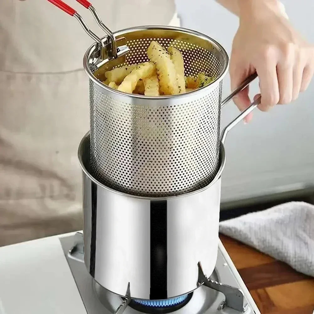 Stainless Steel Deep Fryer with Basket – Home & Commercial