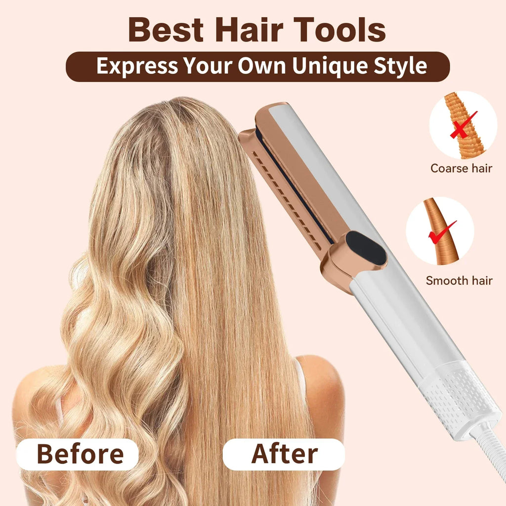 2-in-1 LCD Hair Straightener & Air Dryer | Wet & Dry
