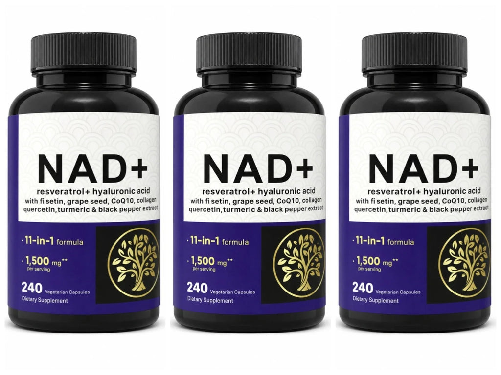 NAD+ Resveratrol Hyaluronic Acid 11-in-1 Supplement 240 Caps