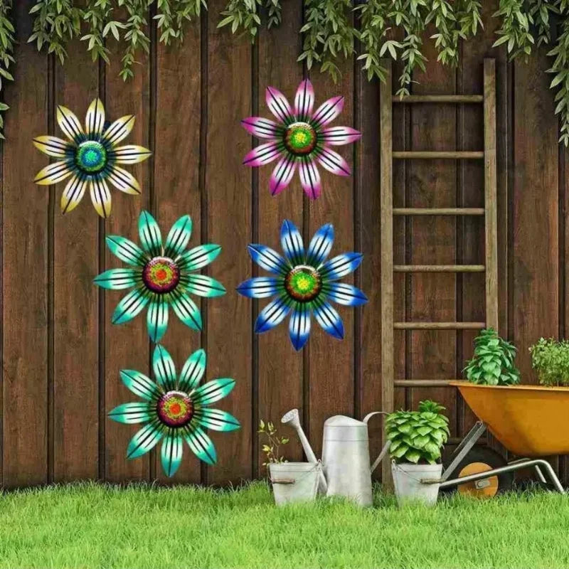 Metal Flower Wall Art Sculpture – Indoor & Outdoor Hanging Decor