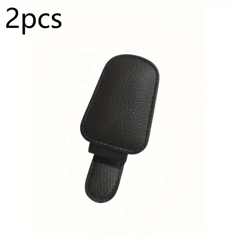 Magnetic PU Leather Car Visor Glasses Holder Clip
