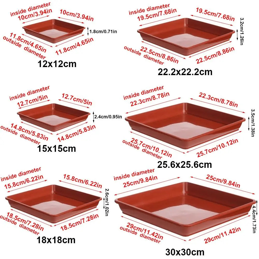 Plastic Heavy Duty Drip Trays Durable Square Plant Saucer Base Flower