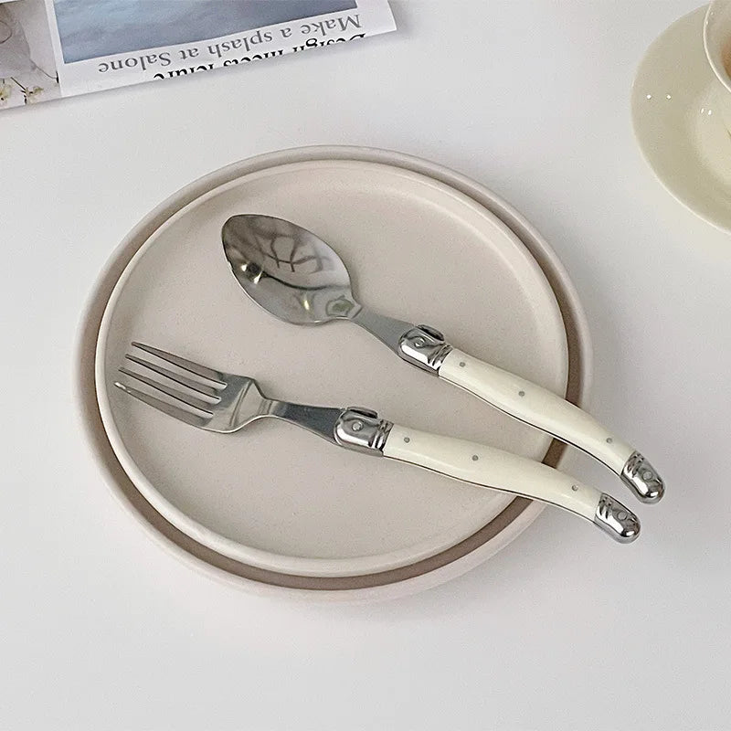 6-Piece Laguiole Stainless Steel Cutlery Set – Knives Forks Spoons