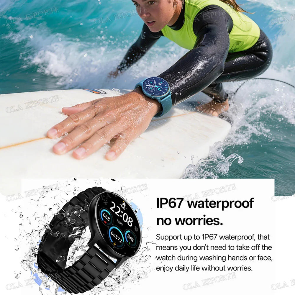 Ola Esporte Smart Watch | Full Touch, IP67, Bluetooth – Men & Women
