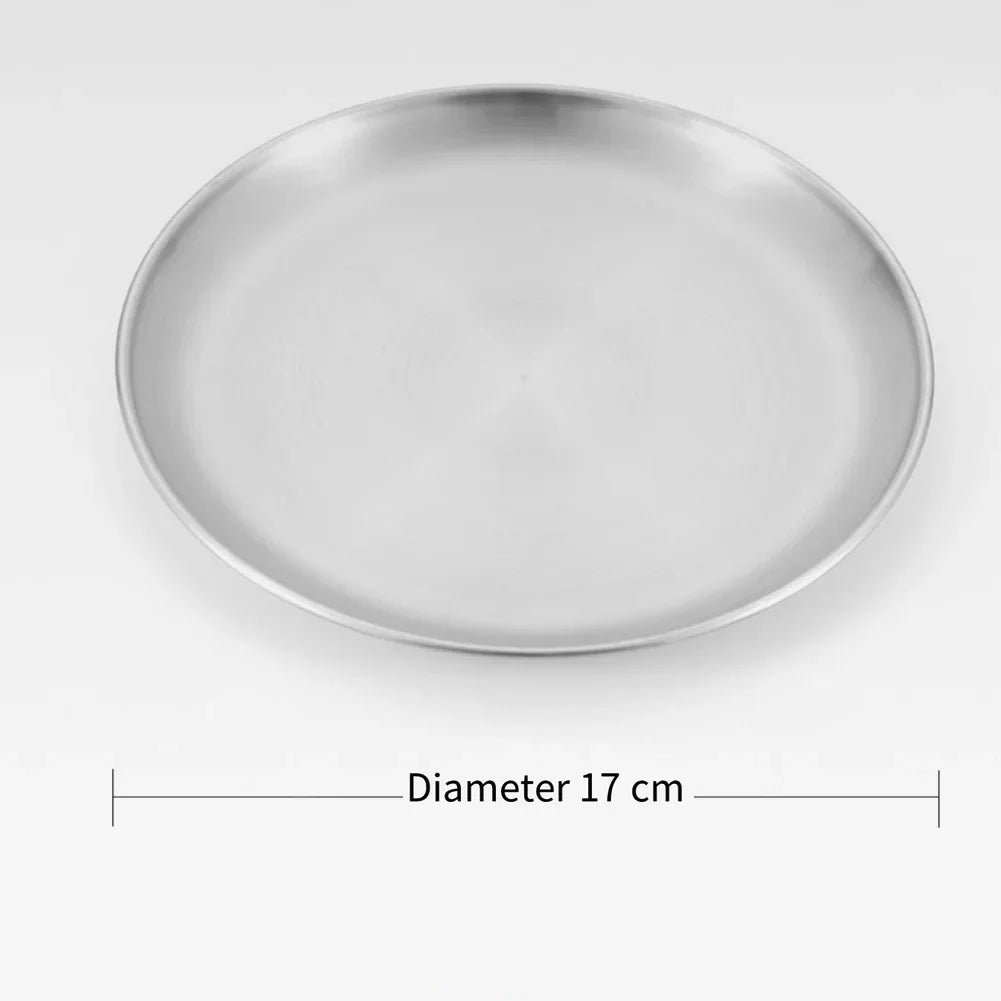 Stainless Steel BBQ Plates | Korean Grill Picnic Camping Dish