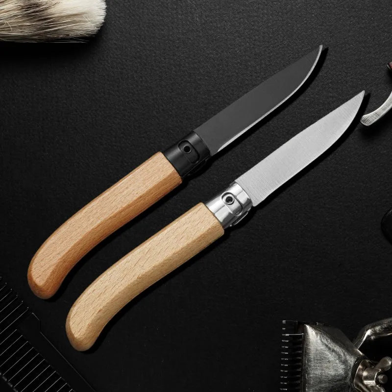 FL FLYWOD Folding Knife – 3CR13 Steel Wood Handle & Sheath