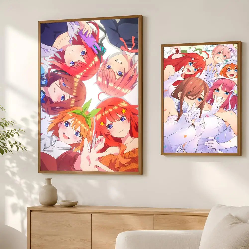 Quintessential Quintuplets Self-Stick Wall Art Poster | HD Waterproof