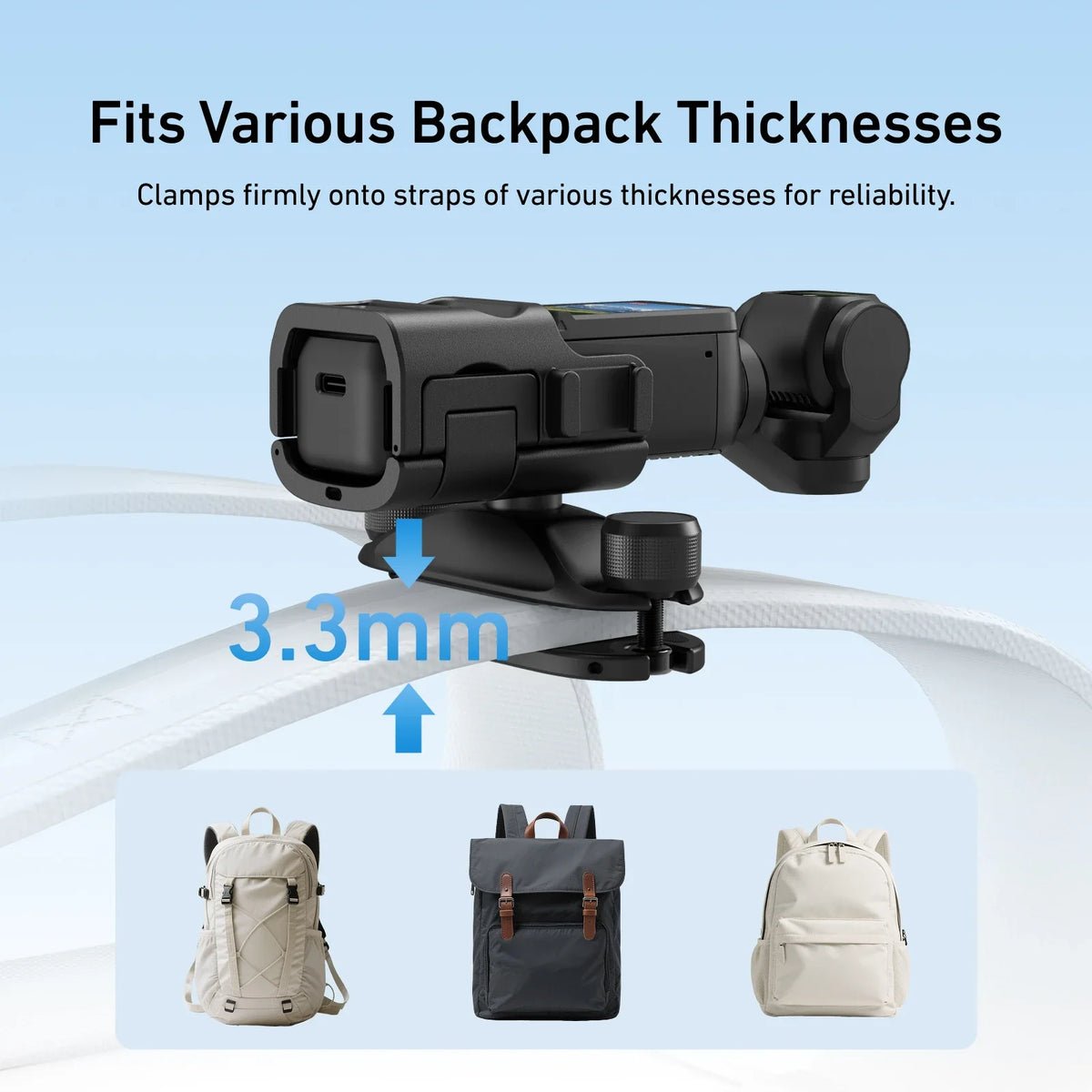 TELESIN Quick Release Backpack Mount DJI Pocket 3 Camera Accessories