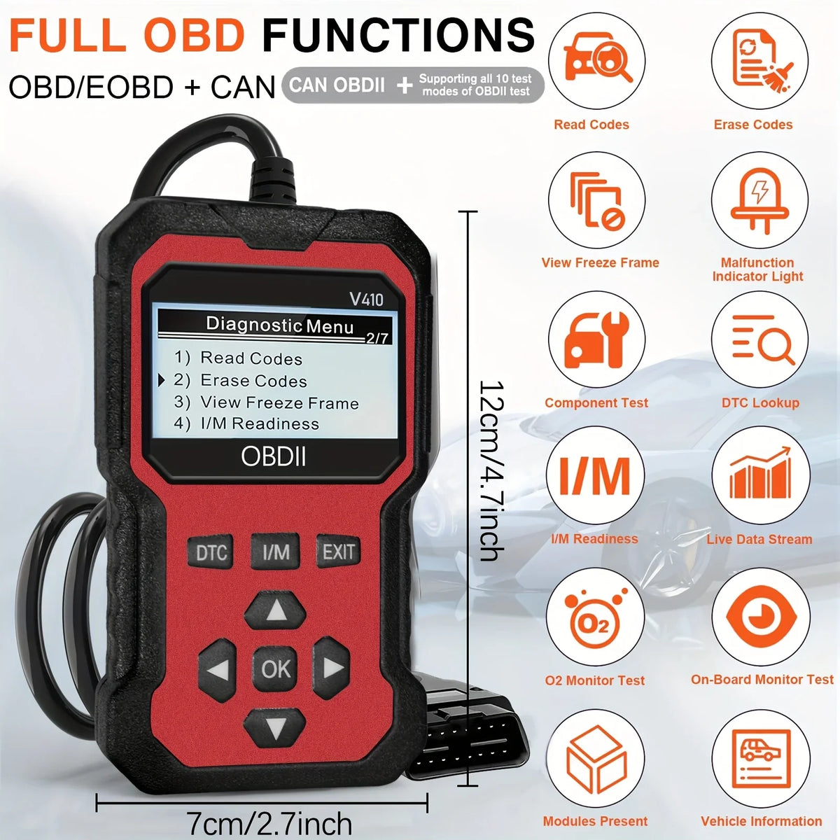 OBD2 Scanner – Read & Clear Engine Fault Codes (1996+)