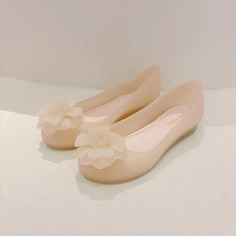 Women's Floral Jelly Flat Sandals – Soft Slip-On Beach Shoes