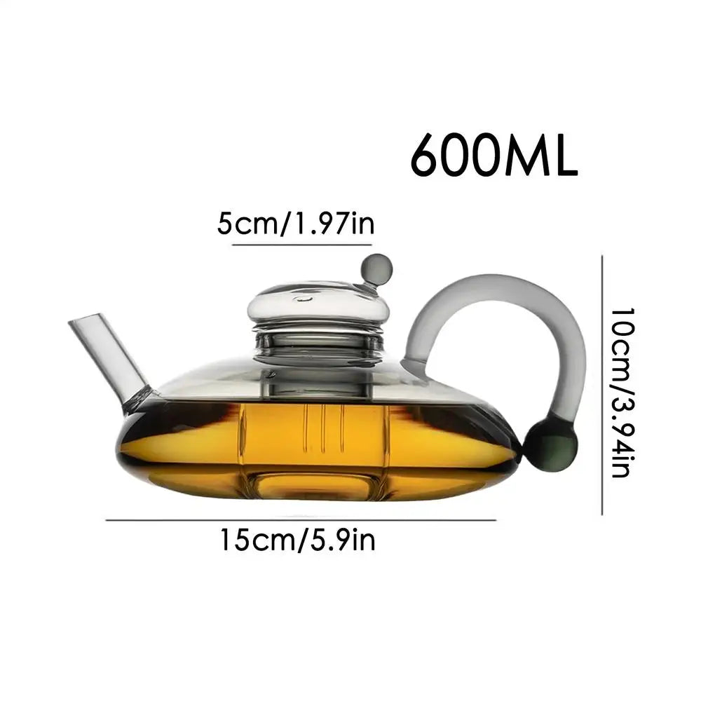 600ml Glass Teapot with Infuser & Warmer | Electric Tea Maker