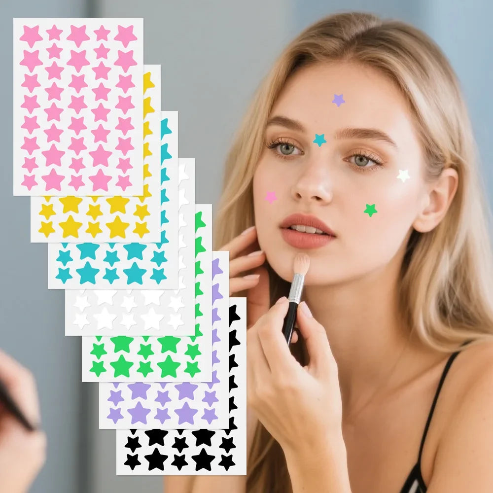 Star-Shaped Colorful Pimple Patches – Invisible Acne Cover 40–120pc