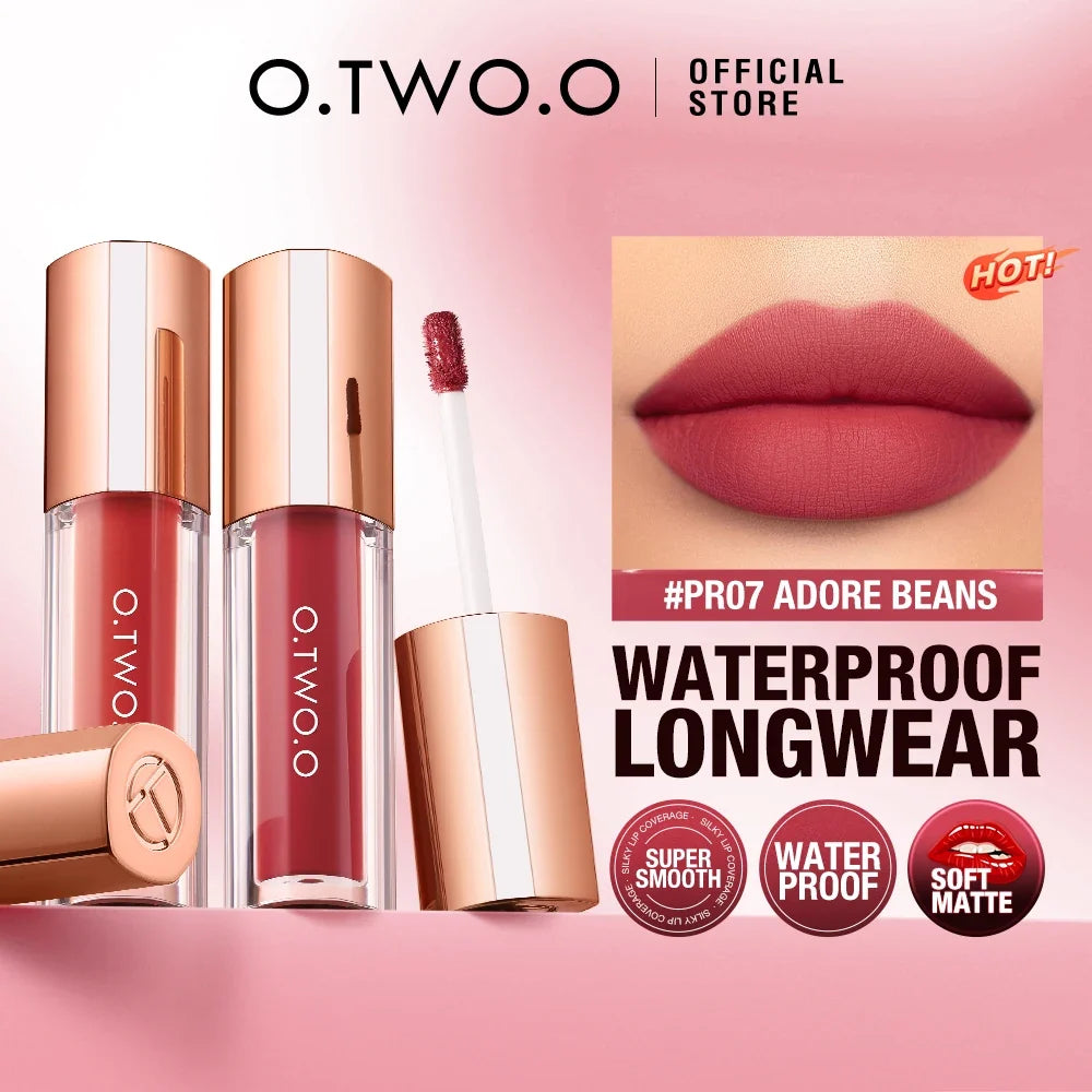O.TWO.O Matte Lip Glaze | 24H Waterproof Color-Locking Lip Tint