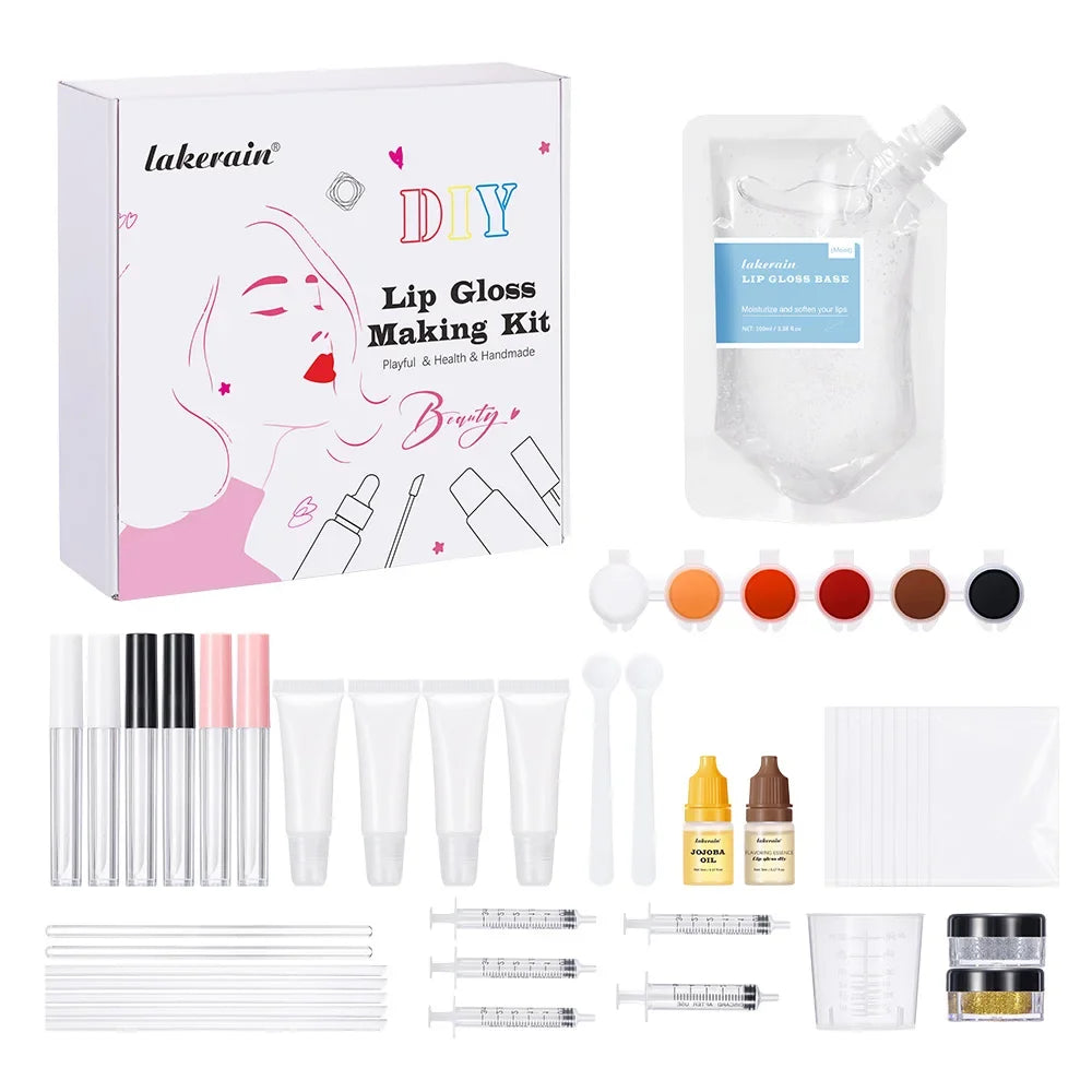DIY Lip Gloss Making Kit – Glitter, Pigments, Base & Tubes