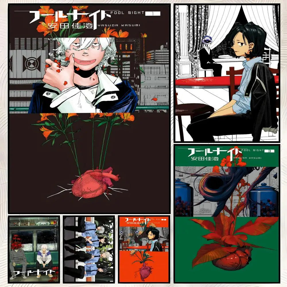 Manga F-Fool Night Self-Stick HD Wall Art Poster | Waterproof