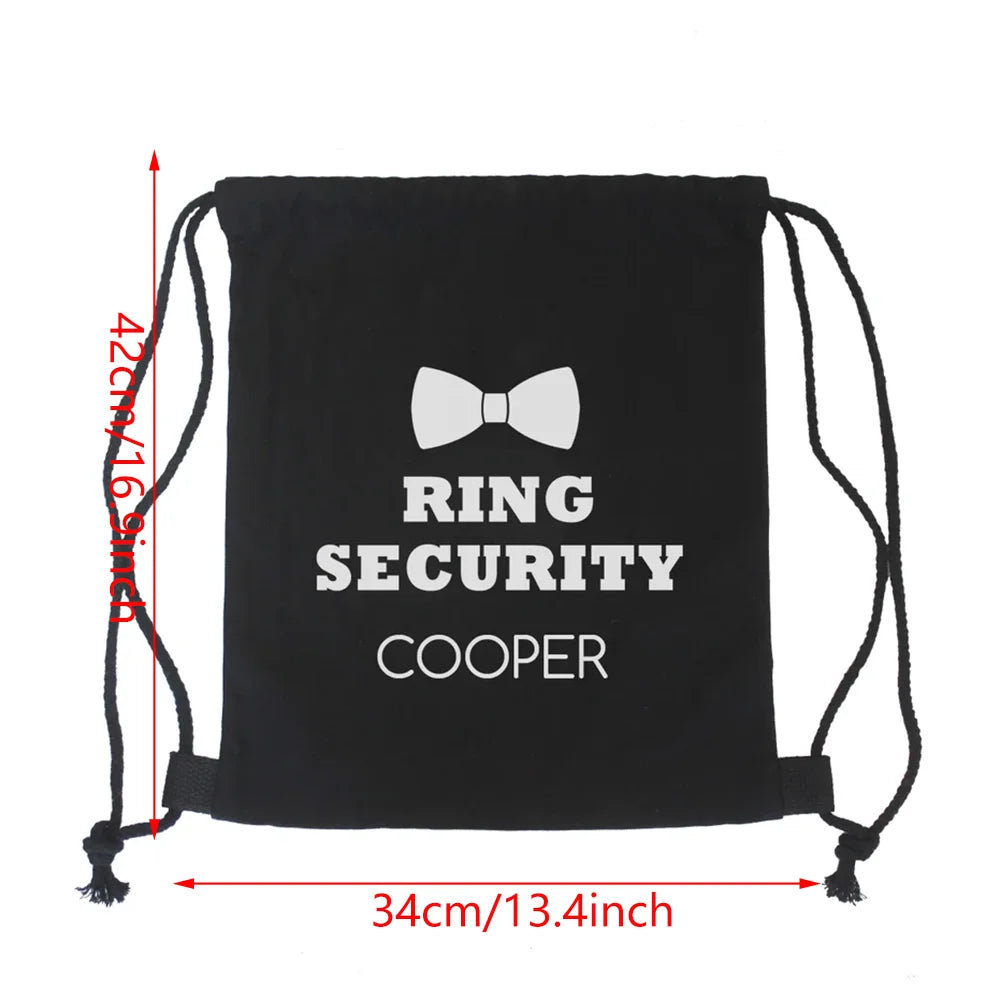 Personalized Ring Security Drawstring Backpack | Wedding Gift