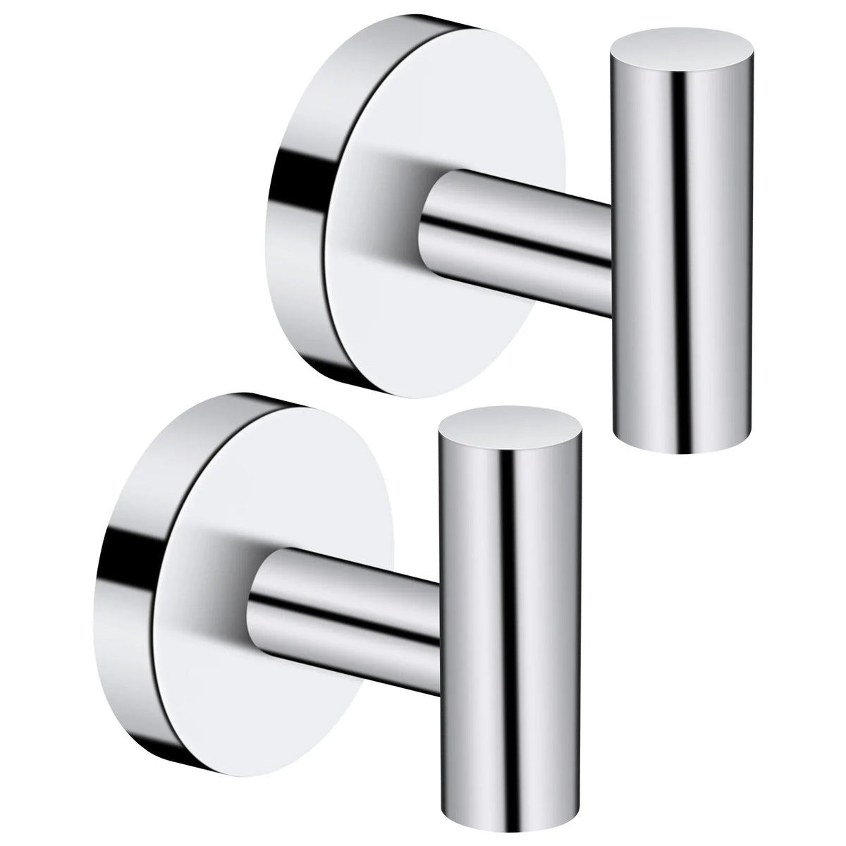 2-Pack Stainless Steel Wall Towel & Robe Hooks | Polished