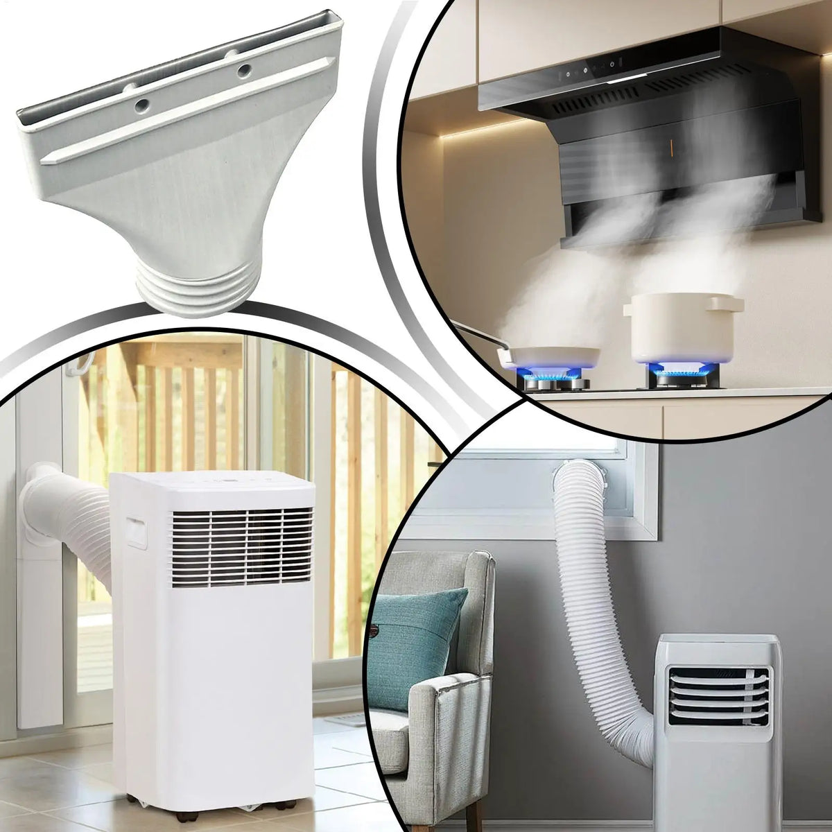 Portable Ac Hose Connector Air Conditioner Adapter Seal Vent Tube