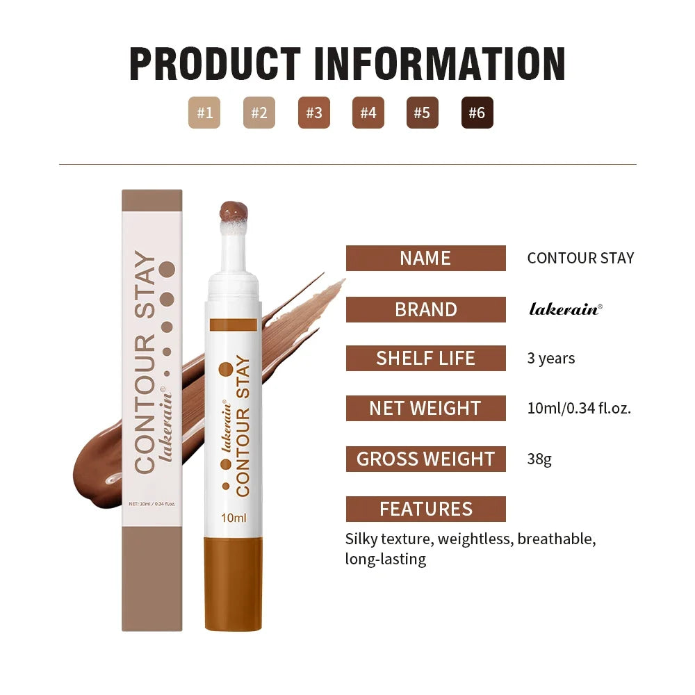 Lakerain 6-Shade Liquid Contour Cream – Long-Wear Bronzer