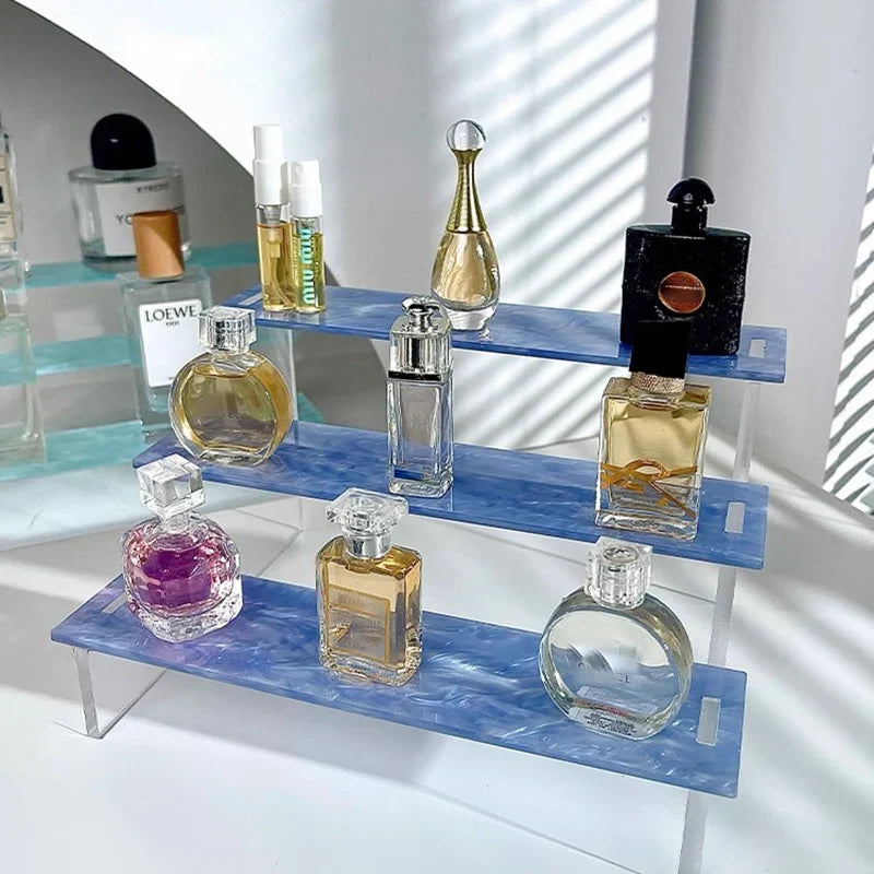 3-Tier Acrylic Ladder Desktop Shelf – Perfume & Cosmetic Display