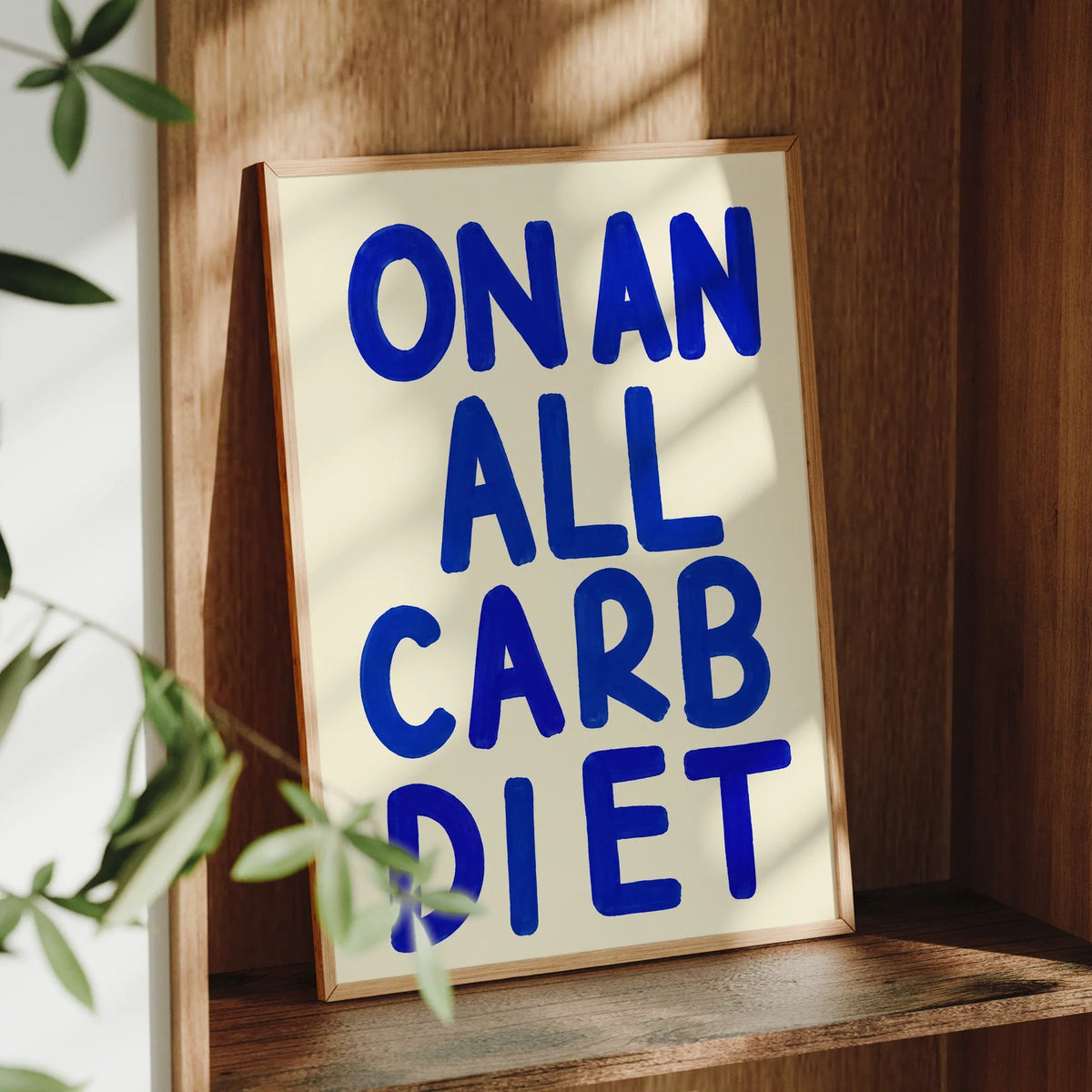 "All Carb Diet" Funny Quote Canvas Wall Art Print | Home Decor