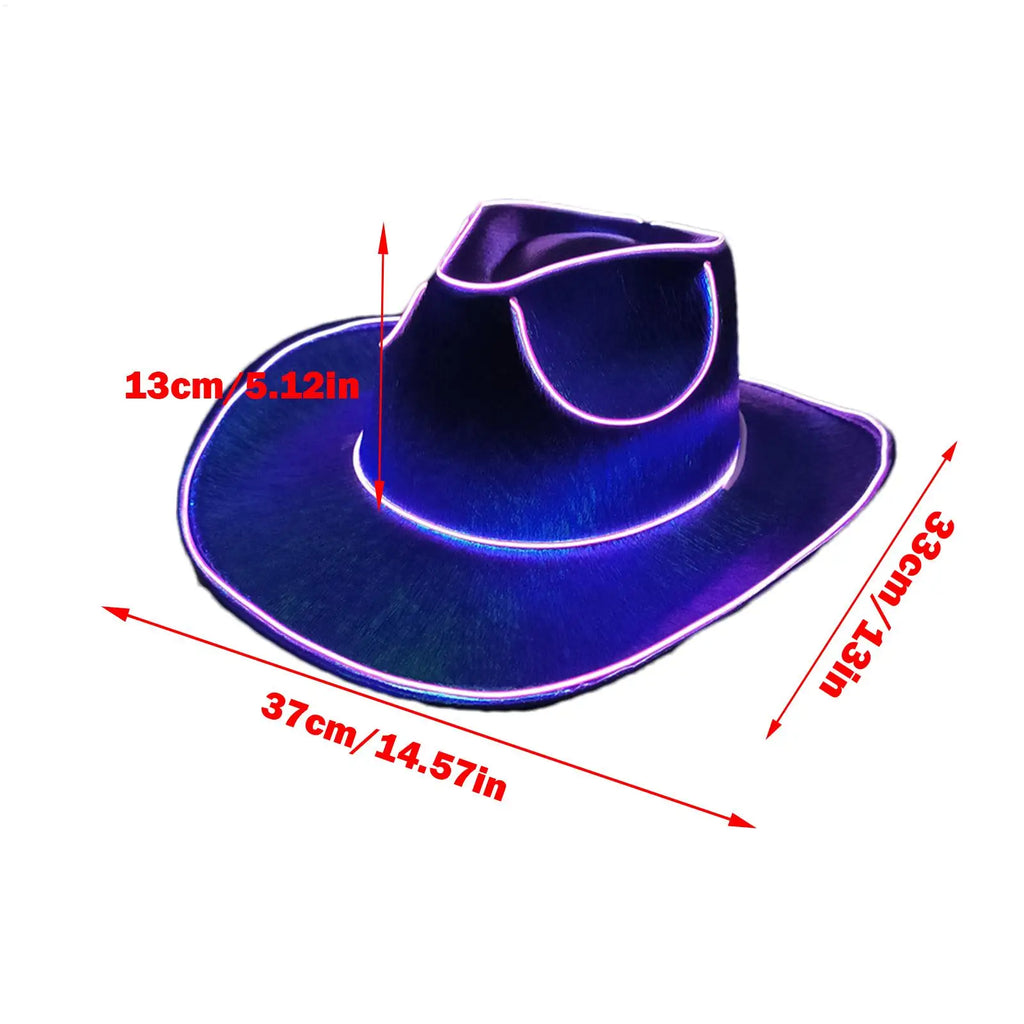 LED Light Up Cowboy Hat – Disco Party Hat for Men & Women