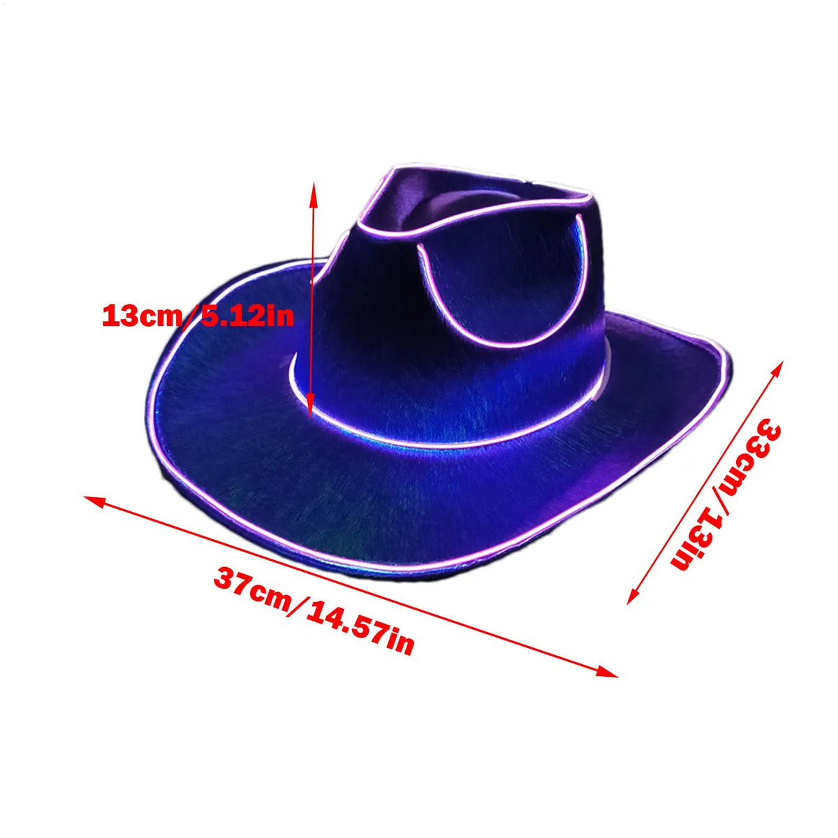 LED Light Up Cowboy Hat – Disco Party Hat for Men & Women