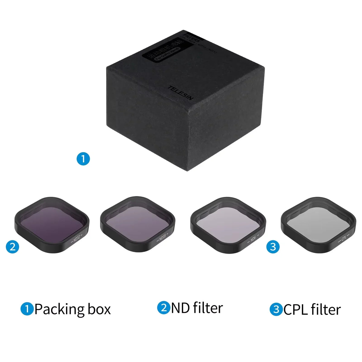 TELESIN CPL ND8 ND16 ND32 Lens Filter Aluminium Alloy Frame DJI OSMO