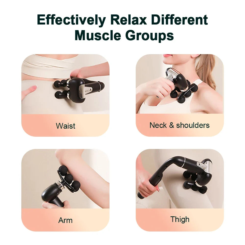 6-Head Handheld Fascia Massage Gun | 6-Speed 4000 RPM